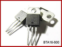 BTA16, симістор, 16 А, 600V.