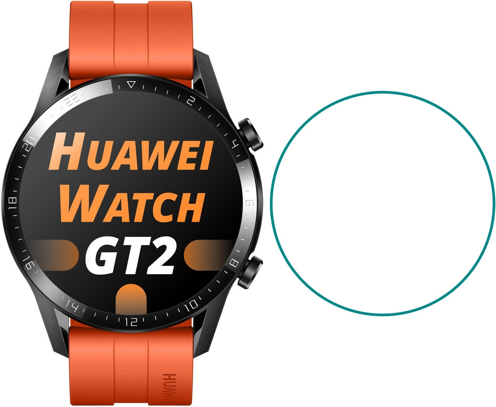 Защитное стекло Huawei Watch GT2 46mm (Прозрачное 2.5 D 9H) (Хуавей Вотч ГТ 2 46 мм) - фото 1 - id-p1080652675