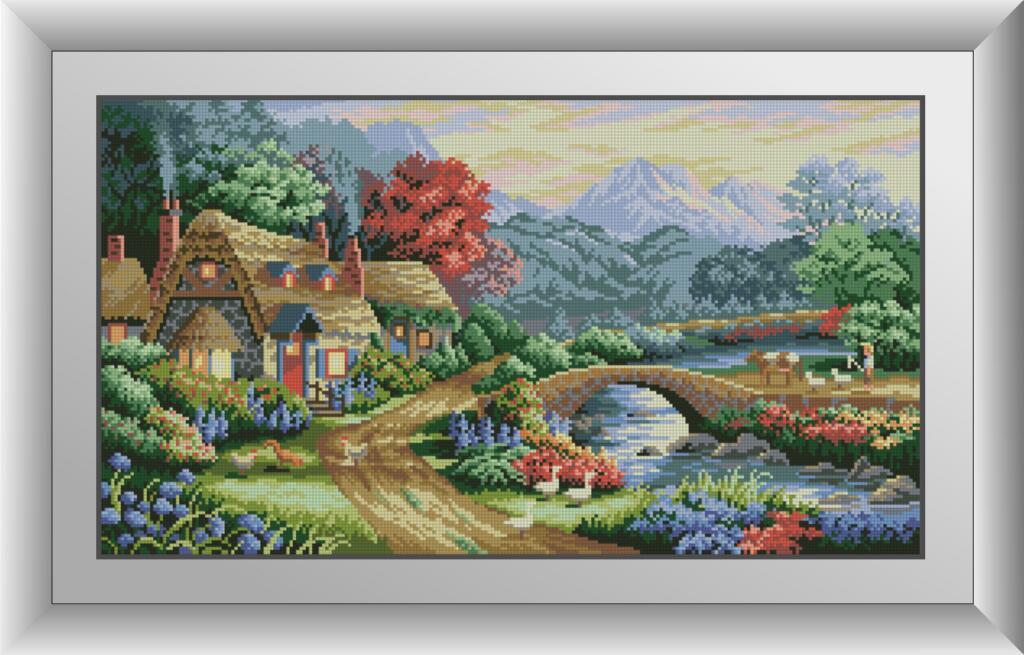 Набір алмазного живопису Котедж біля ставка Dream Art 30200 (35 x 63 см)