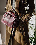 Сумка жіноча Laura Biaggi (2969) шкіряна кольору марсала, фото 3