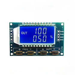 Модуль генератора сигналів із ШІМ із зображенням параметрів на LCD-дисплеї