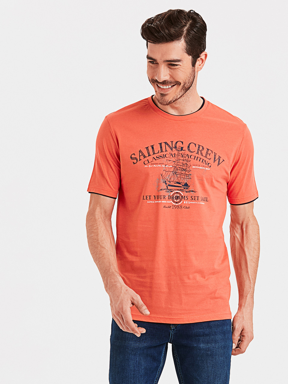 Коралова чоловіча футболка LC Waikiki/ЛС Вайкі Saling Crew