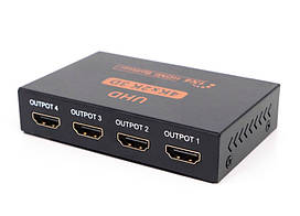 Відеосплітер HDMI 4K 3D v1.4b 2К х 4К 1080р на 4 монітори (HDMI-4K-1TO4)