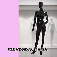 Манекен женский торговый для одежды черный лаковый ударопрочный (+Видео)
