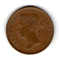 Стрейт Сетлментс 1 цент 1872 год Виктория