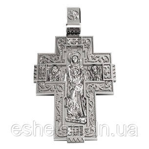 Хрест срібний "Богоматір та святі"