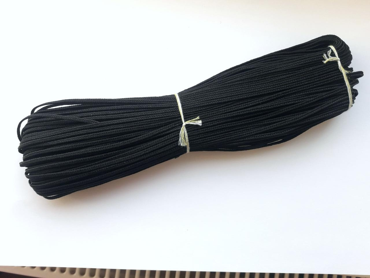 Сутажний шнур Сутаж 2 мм, чорний. В мотку 50 метрів