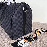 Дорожня сумка Луї Вітон, Damier Graphite 45, 50, 55 см, шкіряна, фото 5