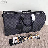 Дорожня сумка Луї Вітон, Damier Graphite 45, 50, 55 см, шкіряна, фото 2