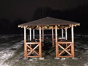 Дерев'яна альтанка ПАРІЖ 3 на 3 Розбірна Під Ключ із Доставкою по Україні