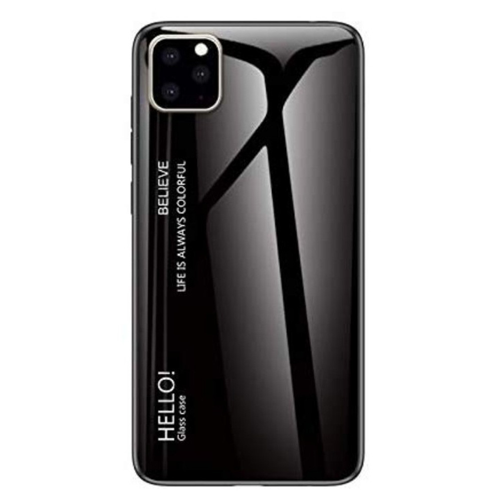 Чохол-накладка Gradient HELLO для Apple iPhone 11 Pro Max чорний, фото 1