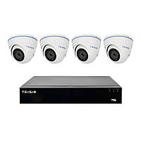 Комплект видеонаблюдения на 4 камеры 2 Мп и гибридный AHD видеорегистратор Tecsar B4CH4AB-HD