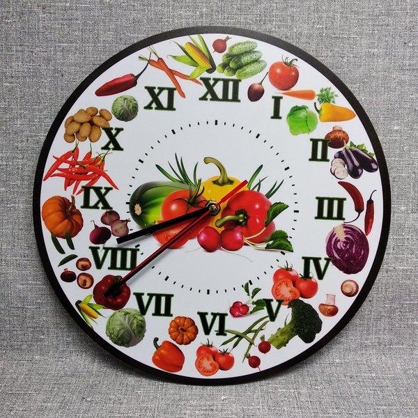 Настінний годинник для кухні Овочі