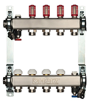 Распределительный коллектор Herz Compactfloor - 7 выхода (с расходомерами)