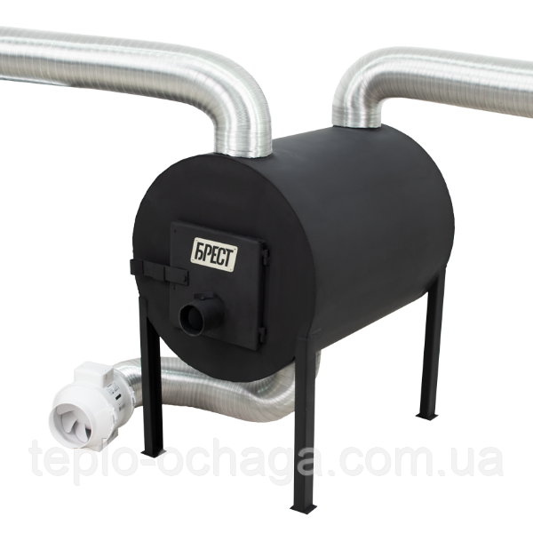 Буржуйка з вентилятором Брест 500 вертикальна (Вентс ТТ 150 + 1 м гофри в комплекті)