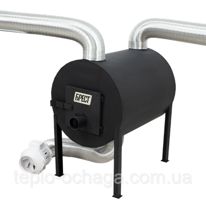 Буржуйка з вентилятором Брест 500 вертикальна (Вентс ТТ 150 + 1 м гофри в комплекті), фото 1