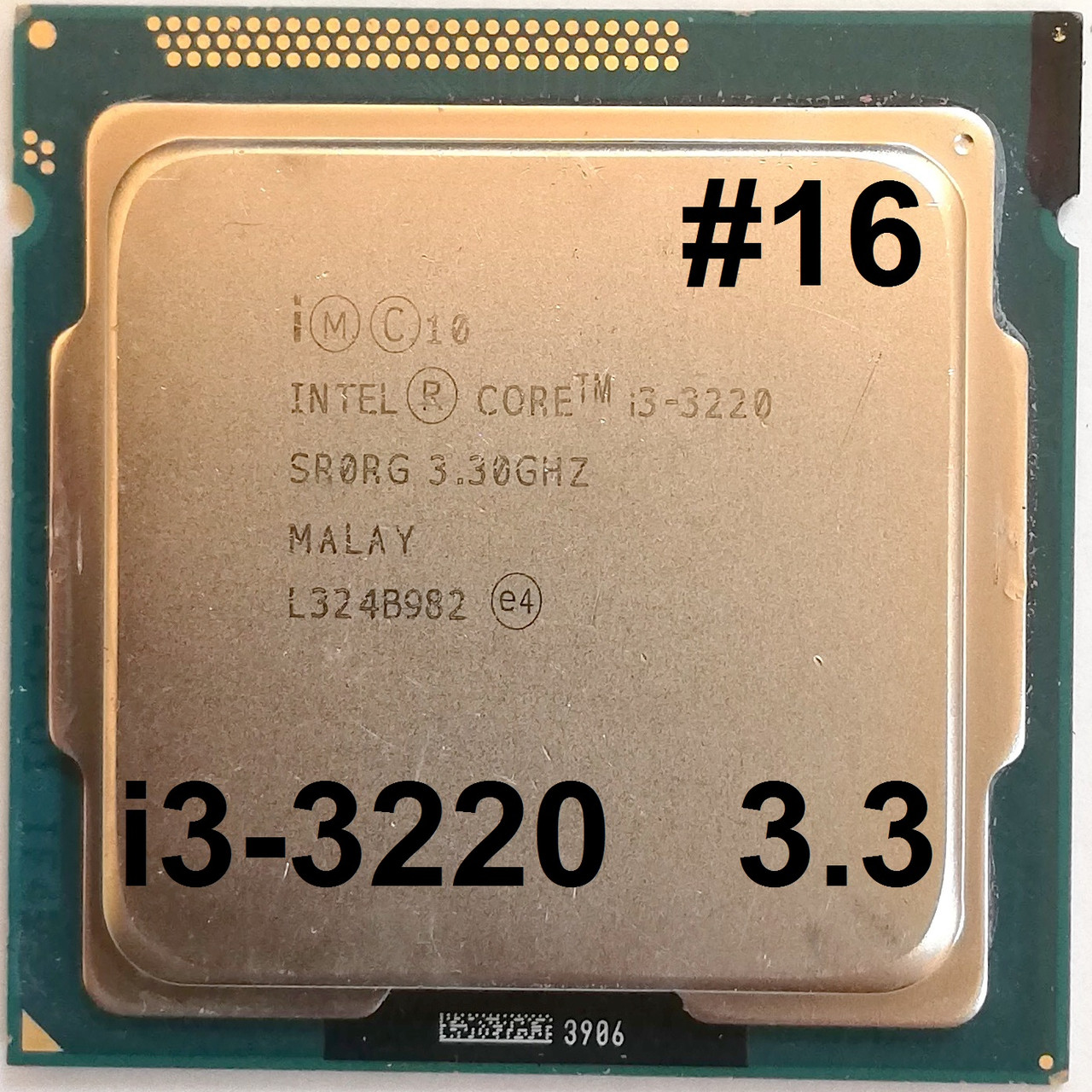 Процессор ЛОТ#16 Intel Core i3-3220 L1 SRORG 3.3GHz 3M Cache Socket 1155 Б/У