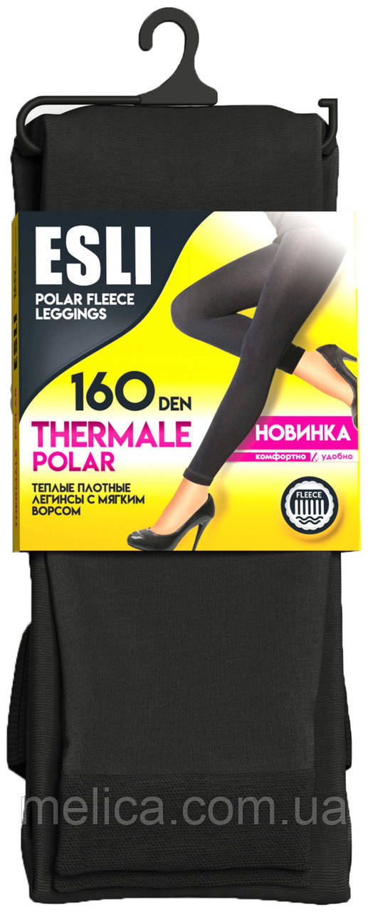 Легінси жіночі теплі з м'яким ворсом Esli Thermale Polar, 160 Den, г. 5, nero