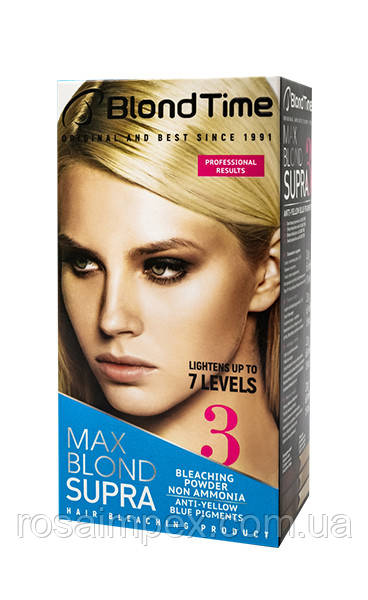 Фарба освітлювач Supra МАХ Blond на 7 тонів + антижовтий ефект No3