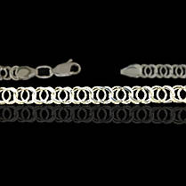 Срібний браслет, 190 мм, 10 грамів, плетіння Арабський біск, фото 2