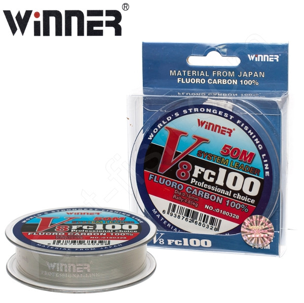 Флюорокарбон Winner Fluro Carbon 100% V8 No0180328 50 м 0,16 мм *, фото 1