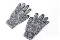 Перчатки мужские зимние теплые с сенсорными пальцами, меланжевые, светло-серые