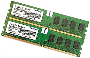 Пара оперативной памяти Patriot DDR2 4Gb KIT of 2 800MHz PC2 6400U 2R8 CL5 (PSD24G800K) Б/У