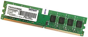 Оперативна пам'ять Patriot DDR2 2Gb 800MHz PC2 6400U 2R8 CL5 (PSD24G800K) Б/У