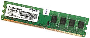 Оперативна пам'ять Patriot DDR2 2Gb 800MHz PC2-6400U 2R8 CL5 (PSD24G800K) Б/В