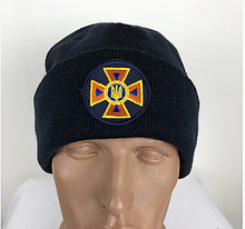 Шапка в'язана з відворотом "МНС".