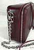 65-2р Натуральна шкіра Бордова сумка жіноча крос-боді бордова Шкіряна сумка жіноча через плече марсала бургунді, фото 6