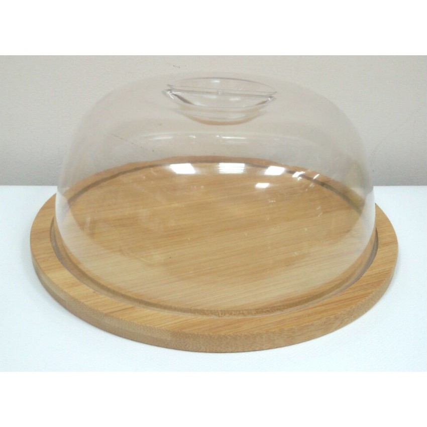 Дошка бамбукова для сирів або м'ясних закусок пластиковою кришкою Tadar, фото 1