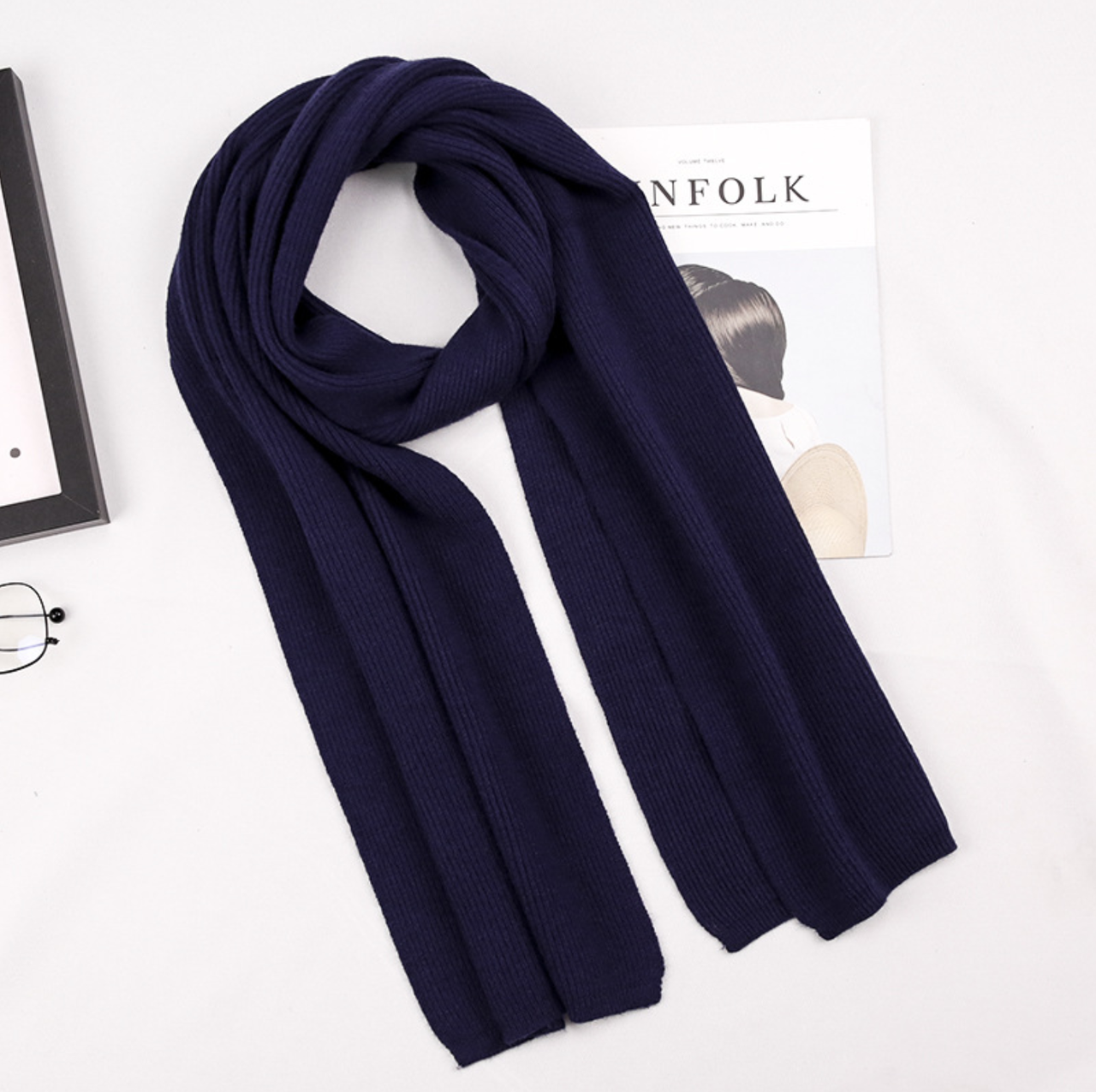 Шарф M&JJ Монако Індіго 190х30 см (8065), фото 1