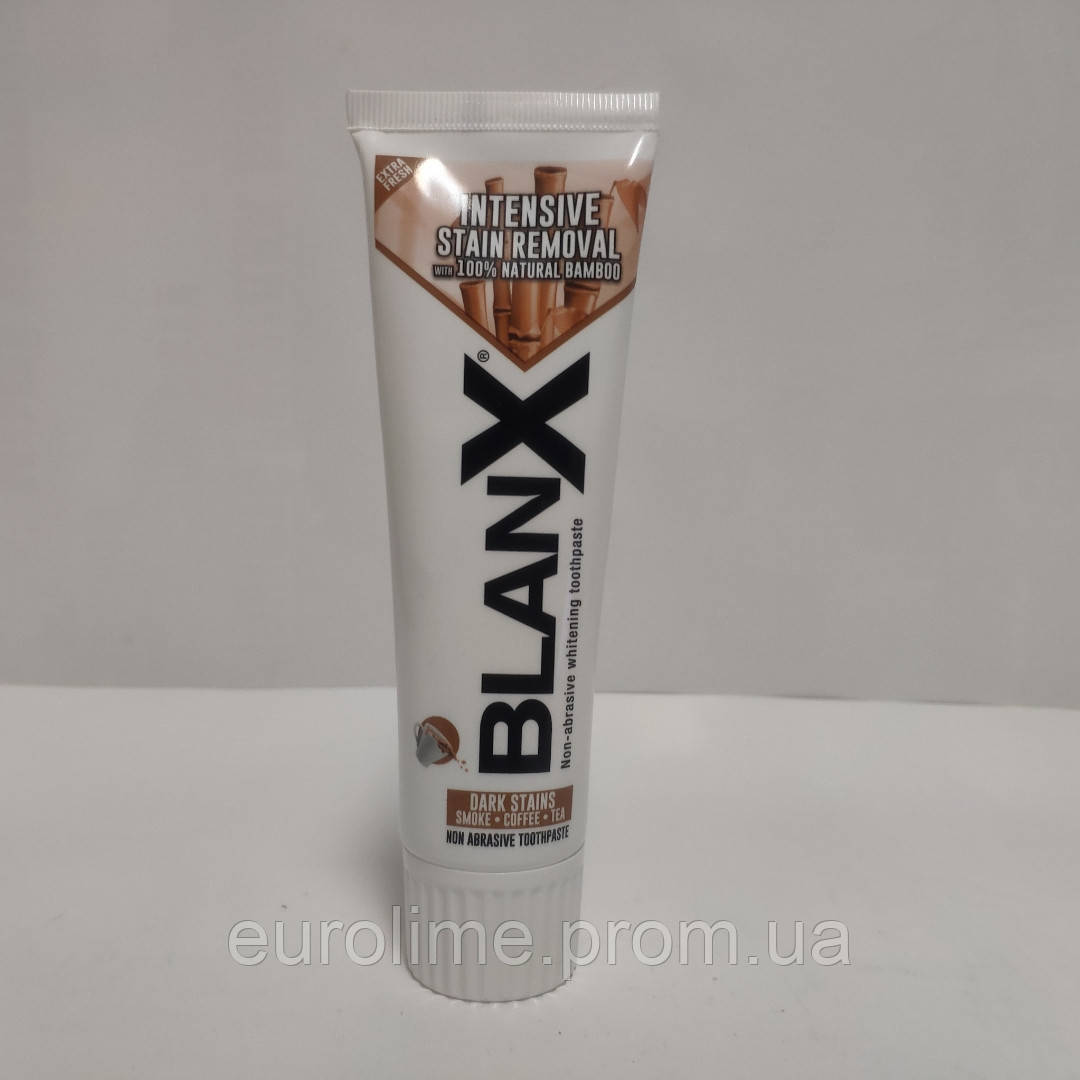 Зубная паста BlanX Stain Removal 100% Natural bamboo Отбеливающая от пятен на зубах (сигарети, кофе, чай) чай - фото 2 - id-p1099071117
