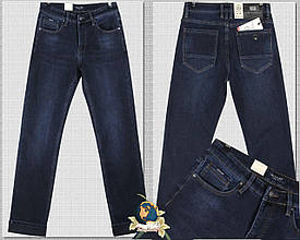 Зимние мужские джинсы на флисе Pagalee тёмно-синего цвета 33 размер