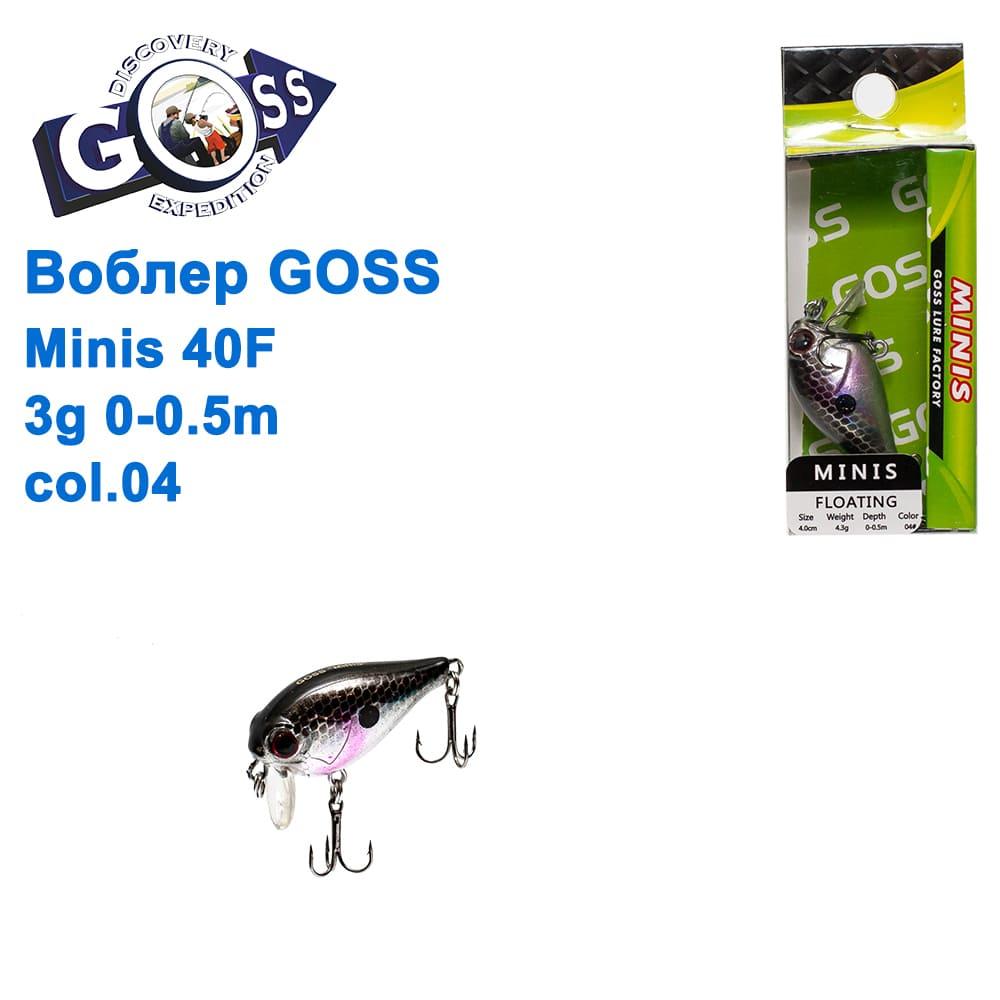 Воблер Goss Minis 40F W4,3g 0-0,5m col. 04