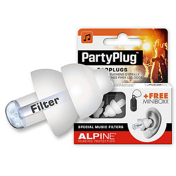 Беруші для захисту від гучної музики, концертів, клубів Alpine PartyPlug White