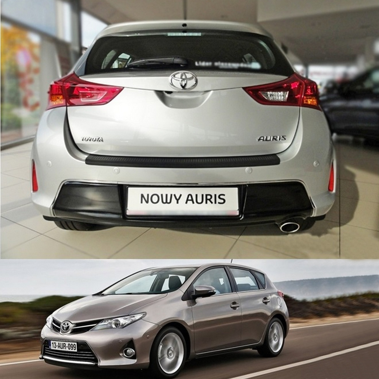 Пластикова захисна накладка на задній бампер для Toyota Auris II 2012-2015