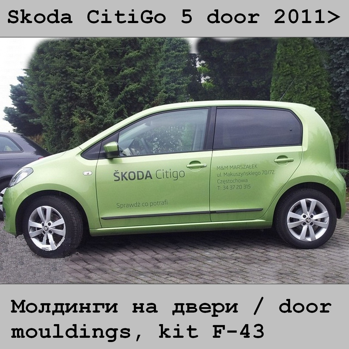 Молдинги на двері для Skoda CitiGo 5 door 2011+