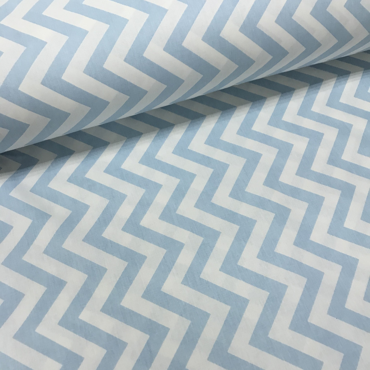 Тканина поплін зиґзаґ дрібний рідкісний блакитний (ТУРЦІЯ шир. 2,4 м) (R-G-0258), фото 1
