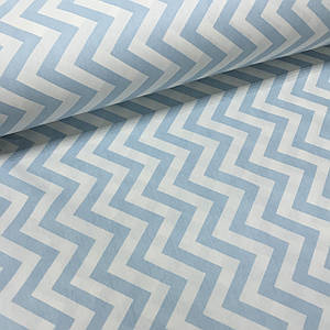 Тканина поплін зиґзаґ дрібний рідкісний блакитний (ТУРЦІЯ шир. 2,4 м) (R-G-0258)