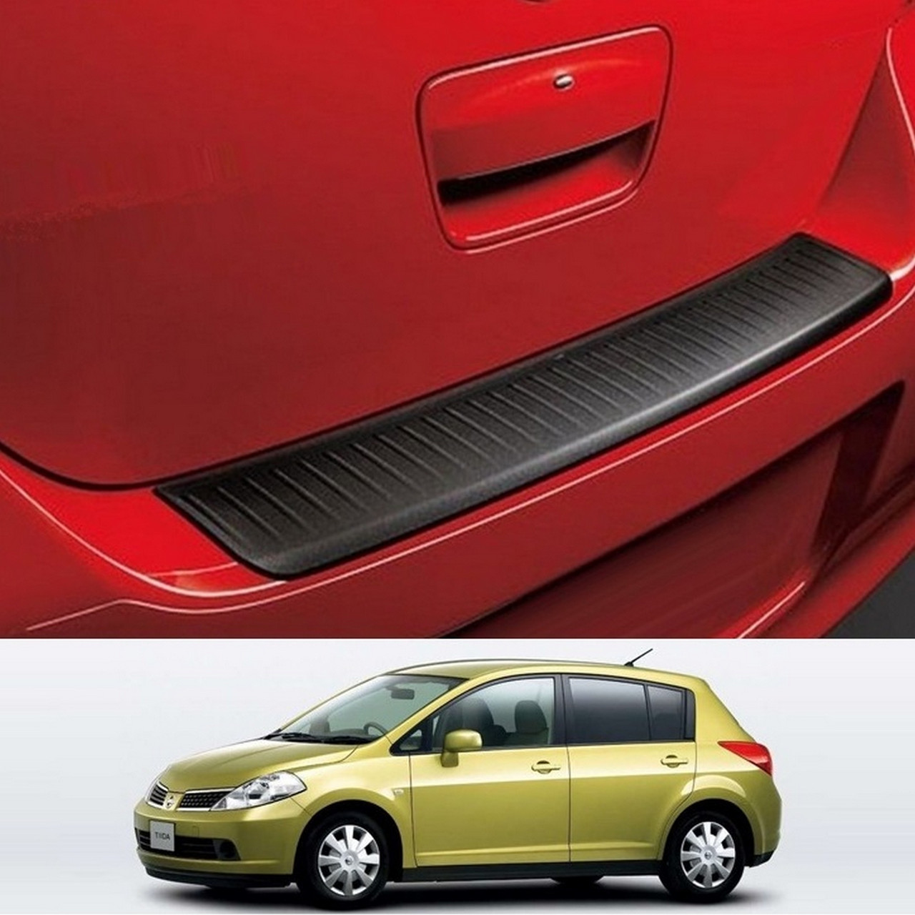 Пластикова захисна накладка на задній бампер для Nissan Tiida 5dr 2004-2012