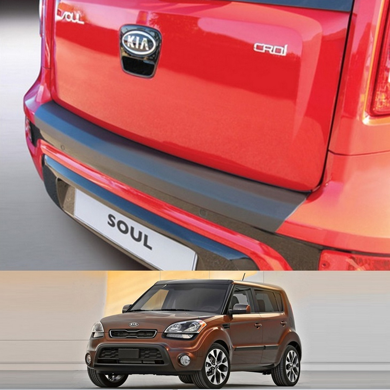 Пластикова захисна накладка на задній бампер для KIA Soul LIFT 2011-2014