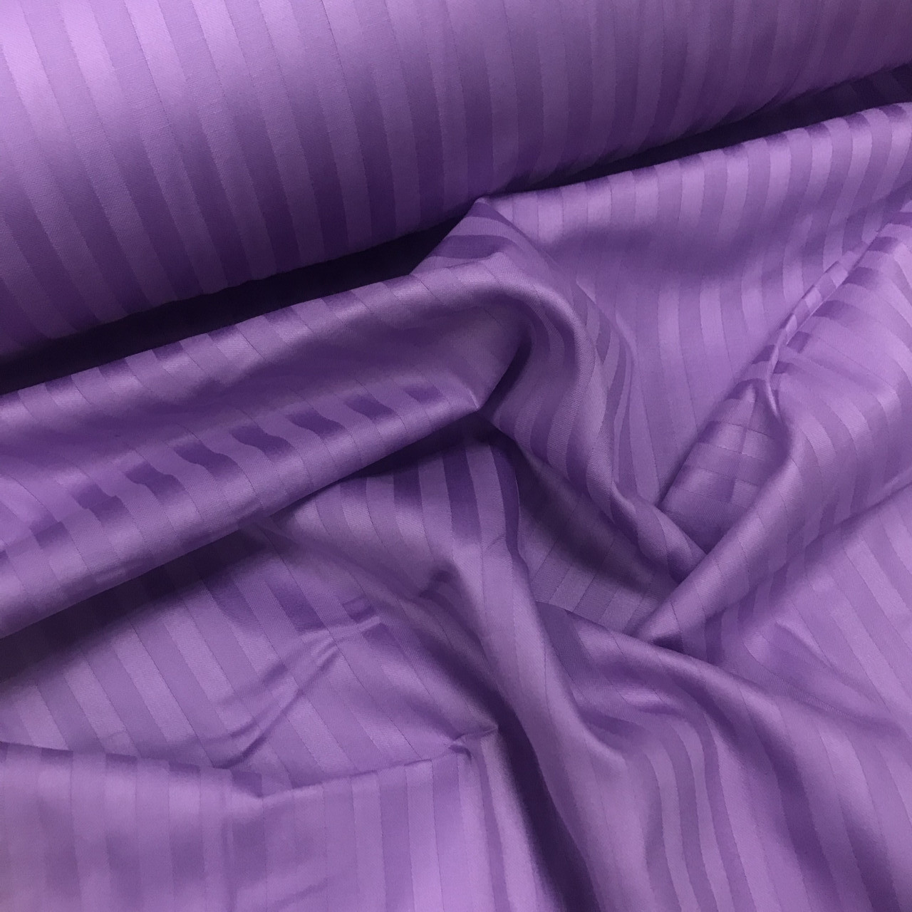 ВІДРЕЗ (0,6*2,4) Страйп Сатин 100% бавовна (ТУРЦІЯ шир. 2,4 м) колір лаванда (SAT-ST-FR-26), фото 1