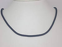 Ювелирный шнурок из текстиля с серебряными вставками. Артикул ПК100С 45