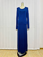 Максіплаття жіноче трикотаж, синє з довгим рукавом