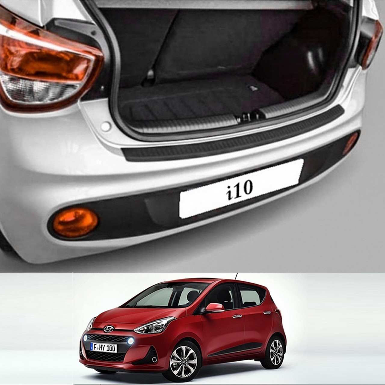 Захисна накладка на задній бампер для Hyundai i10 Mk2 FL 2017-2019