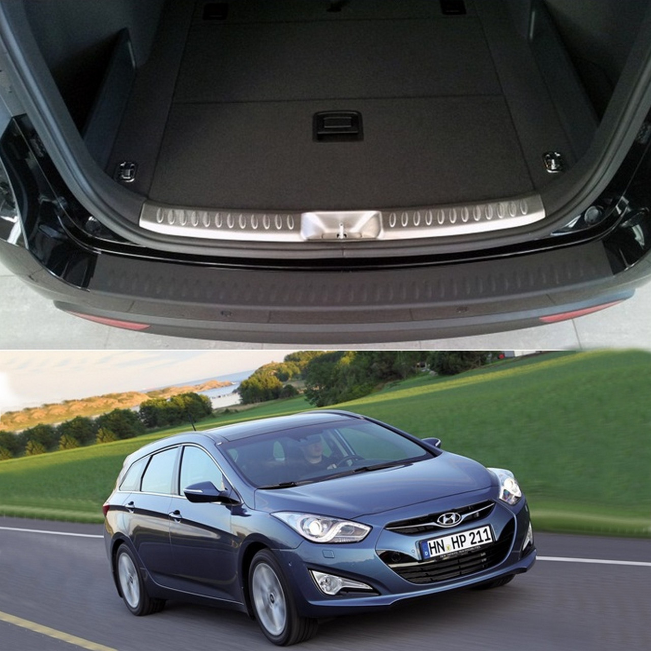 Захисна накладка на задній бампер для Hyundai i40 CW 2010-2019