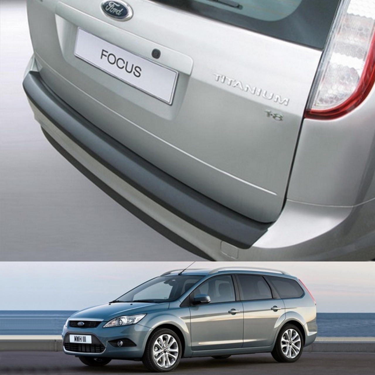Пластикова захисна накладка на задній бампер для Ford Focus Mk2 Turnier LIFT 2007-2011