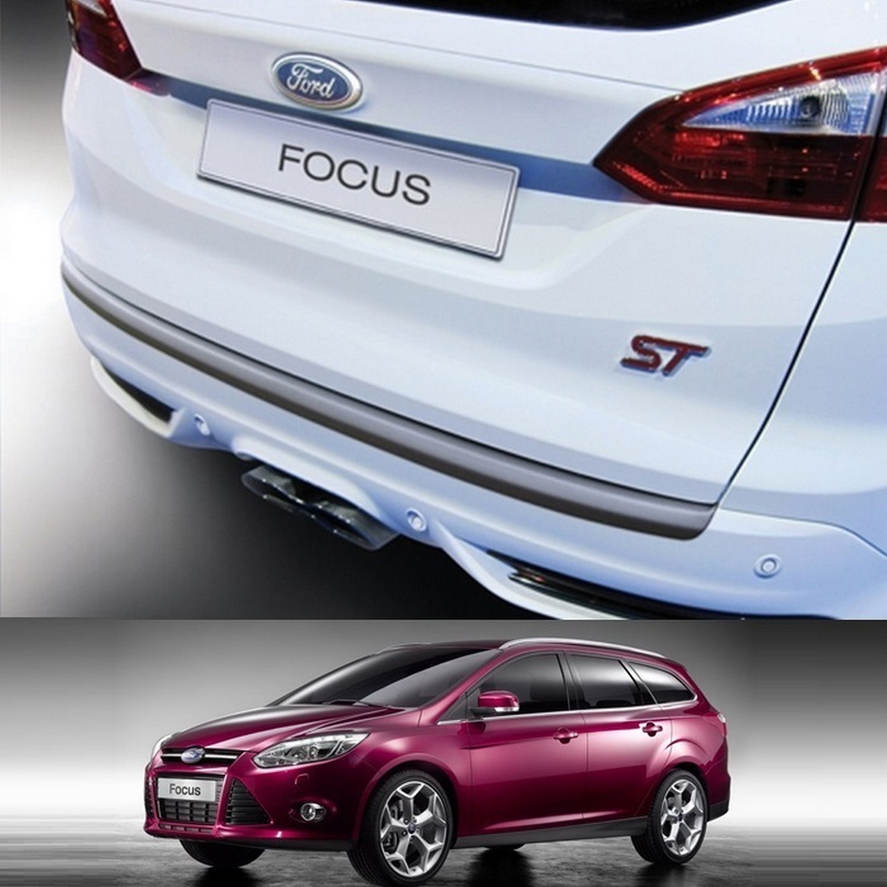 Пластикова захисна накладка на задній бампер для Ford Focus Mk3 Turnier 2011-2018
